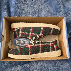 NEW Hey Dude Wendy Confetti Plaid Cozy Fleece Lined